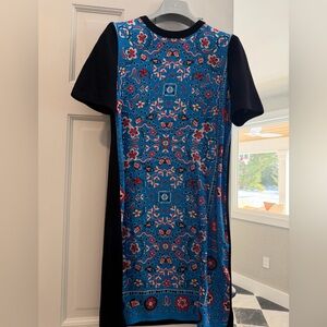 Tory Burch Black and Blue Floral Mini Dress